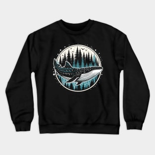 whale shark angry on forest t-shirt Crewneck Sweatshirt